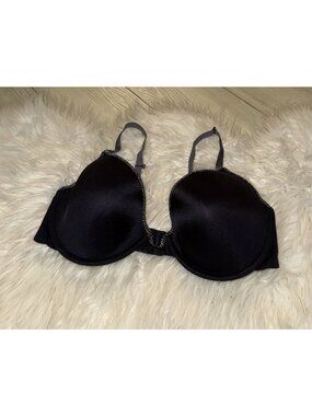 Lily of France 2177200 Extreme U-Plunge Bra Lined Underwire Womens 38D Black